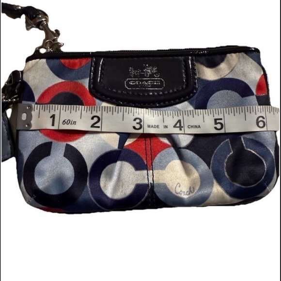 Coach Red White Blue Logo Wristlet - Picture 2 of 7